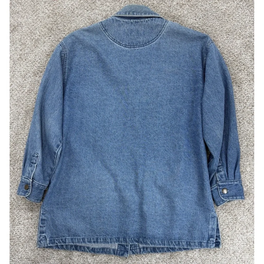 Vinatge Gotcha Covered Denim Chore Jacket Womens S Blue 100% Cotton USA Made 90s